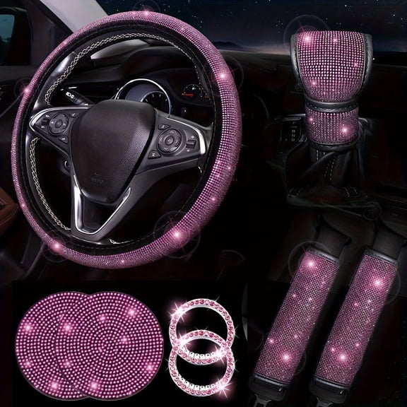 Shiny Artificial Rhinestone Car Interior Decoration 8pcs Set, Stylish All-Season Accessories for Your Vehicle, Vehicle Decor, Interior Embellishment, Shiny Accents, Rhinestone Design