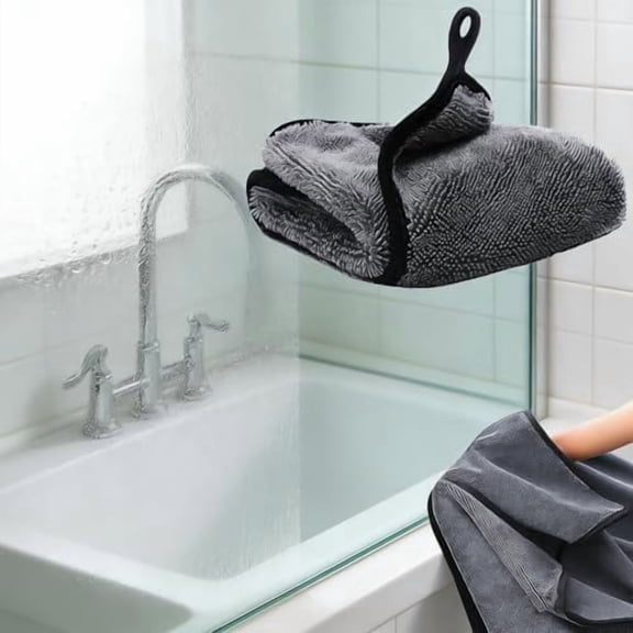 Shiny Bath Wipes Shower Cleaning Cloth, Super Absorbent Bath Towels, Shower Doors Drying Towels, Streak Free Glass Window Car Mirror Microfiber Cleaning Cloths (1, 16"X24")