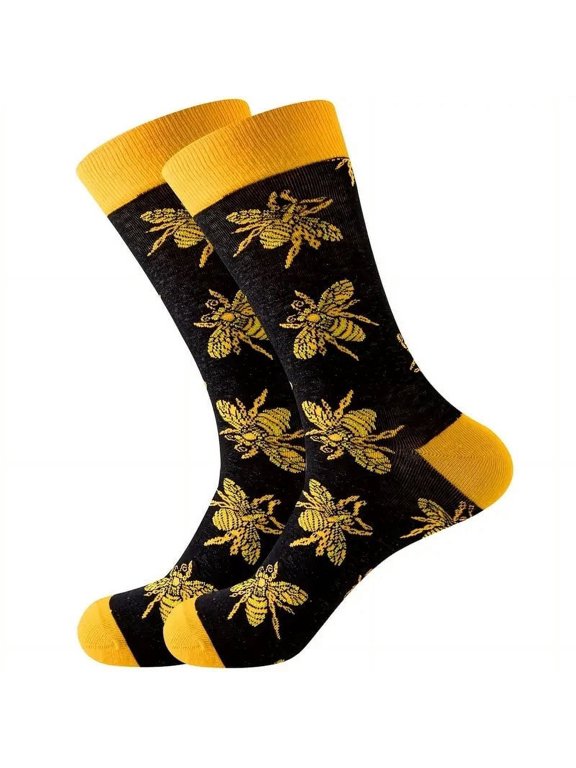 Shiny Bee Patterned Socks from the Sock Panda Size: Large