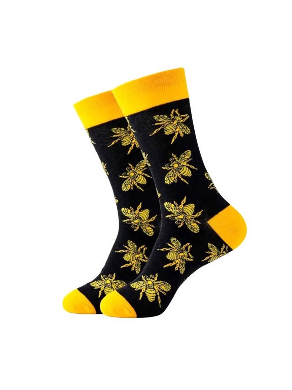 Shiny Bee Patterned Socks from the Sock Panda Size: Medium