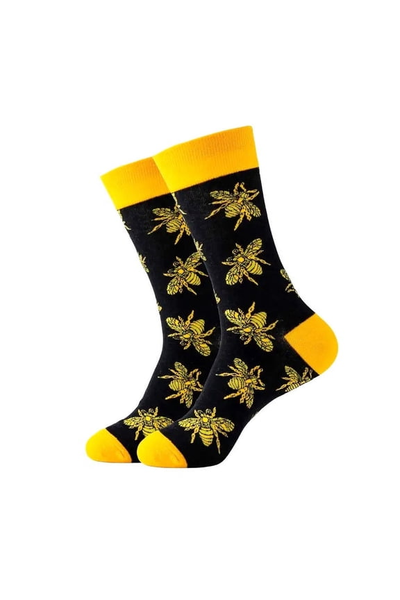 Shiny Bee Patterned Socks from the Sock Panda Size: Medium