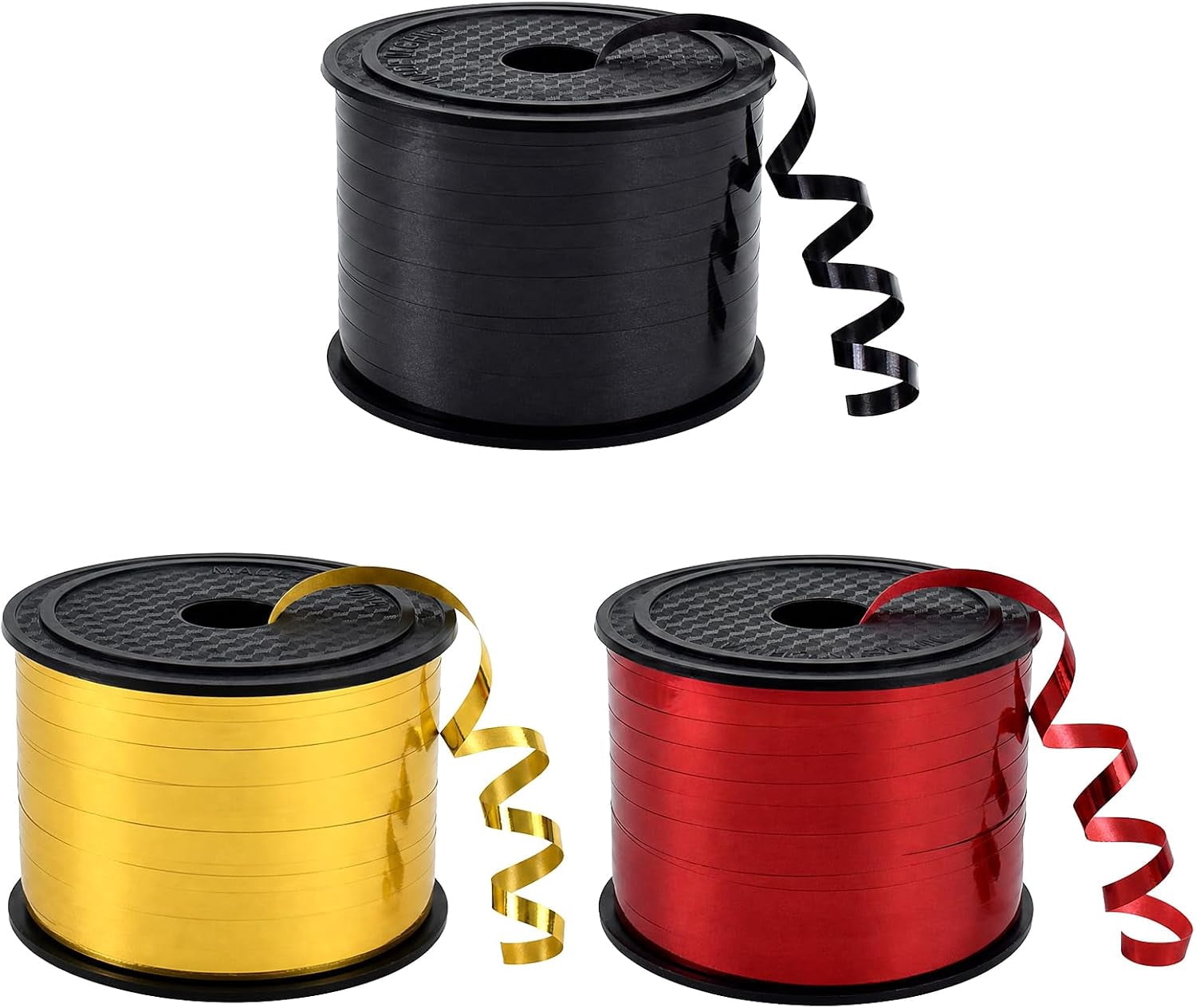 Gold Rbion Shiny Black Red Gold Curling Ribbon Balloon String Gift Wrapping ...