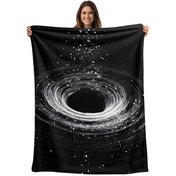 Shiny Black Starry Night Blanket Soft Cozy Warm Throw Blanket for Couch, Plush Fuzzy Flannel Blankets for Sofa, Abstract Art Cosmic Bed Blankets Lightweight Gifts for Women, 30"x40"