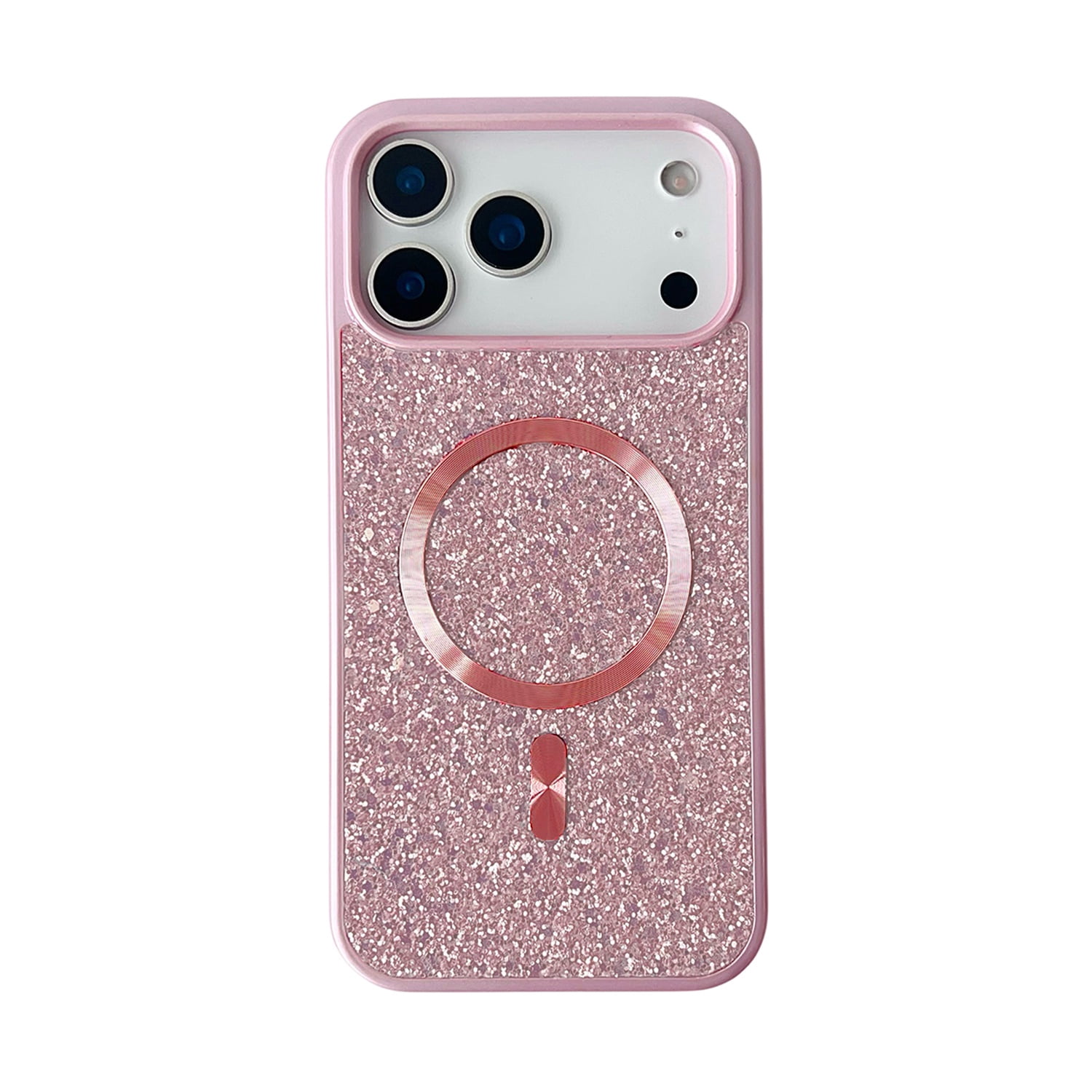 Shiny Bling MagSafe Case Designed for iPhone 17 Pro Max - Rose Gold