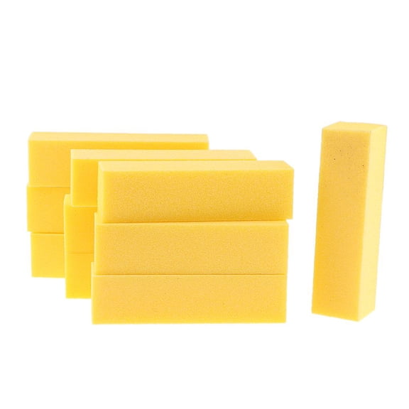 Shiny Block | Buffing Block Buffer , Manicure, Nail Buffer, Professional Sanding Sponge Shiner, Cosmetic(10pcs) - Yellow, 9.5x2.5x2.5 cm