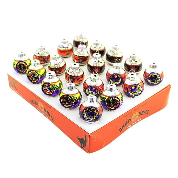 Shiny Brite 1.25" Rounds & Reflectors Ornament Halloween Decorated 4028049