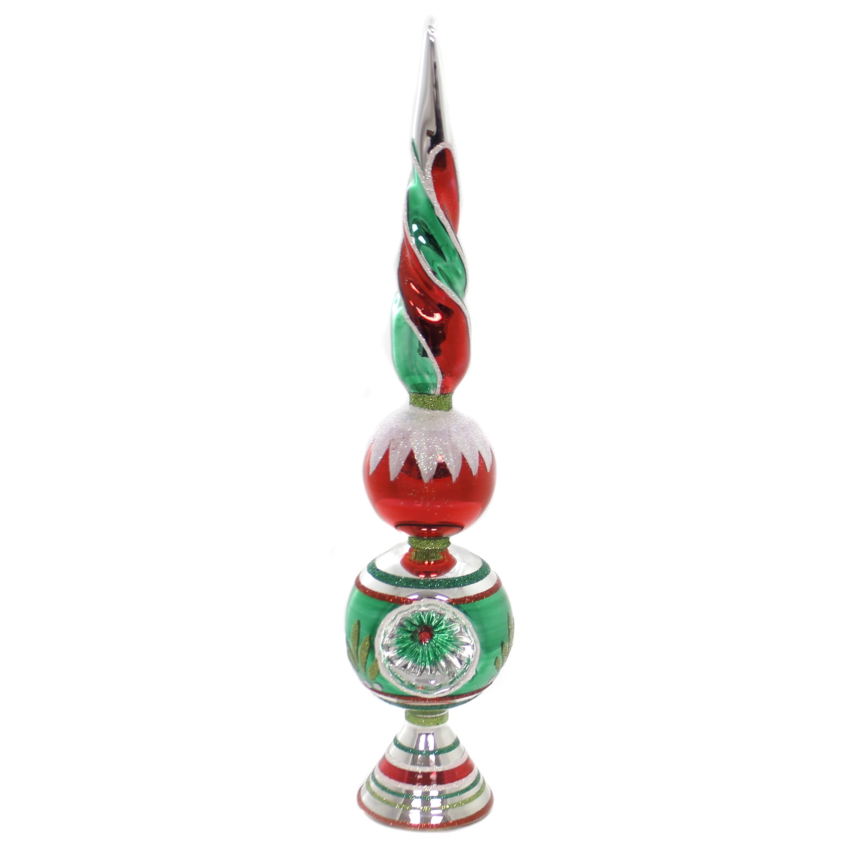 Shiny Brite HS FINIAL W/ REFLECTOR Glass Free Standing Tree Topper