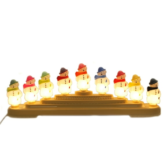 Shiny Brite Snowman Candolier Plastic Electric 9 Lights Christmas 4027595