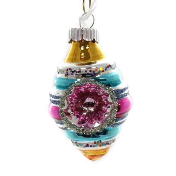 Shiny Brite Vc Decorated Rounds. Glass Ornament 4027633S Gold
