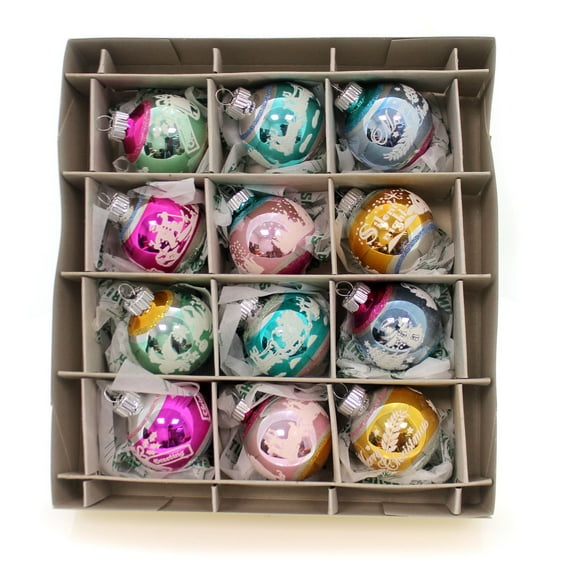 Shiny Brite Vintage Celebration Flocked Rounds Glass Shiny Brite 4027417