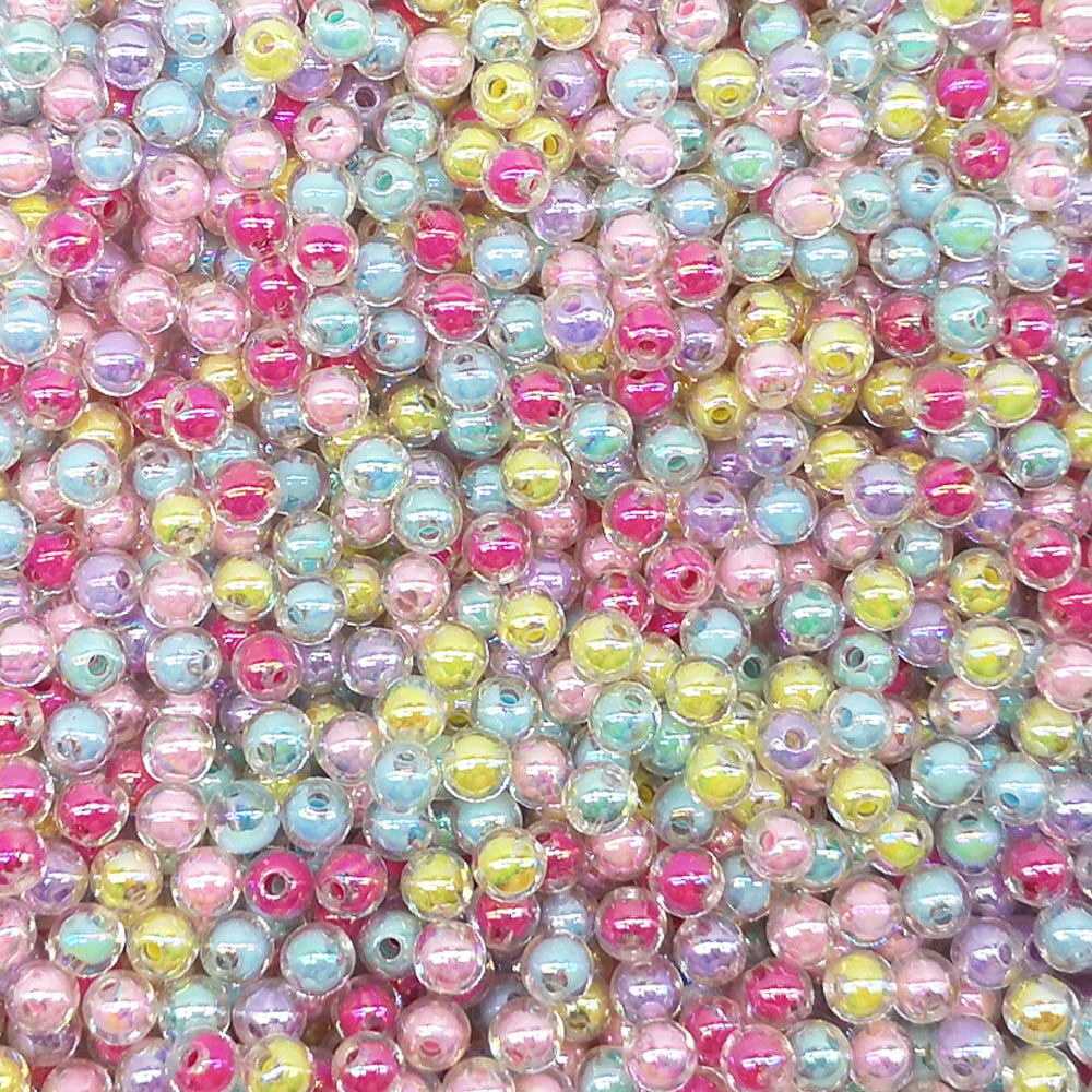 Shiny Candy Color Acrylic Beads, Round Transparent Jamaica Ubuy