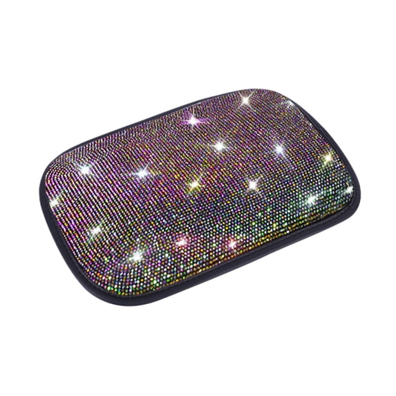 Shiny Car Center Console Cover, Crystal Diamond Elbow Pillow Car Armrest Seat Box Cover, Soft Arm Rest Protective Cushion Pad, Auto Interior Decor (Multicolor)