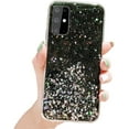 thumbnail image 1 of Shiny Comfortable Slim Clear Soft TPU Phone Case for Samsung Galaxy A10 A20 A30 A40 A50 A60 A70 A80 A90 S Cover Fashion Popular Glitter Personalized Dropproof Bumper(Black,A10S), 1 of 8