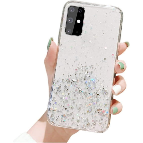 Shiny Comfortable Slim Clear Soft TPU Phone Case for Samsung Galaxy A10 A20 A30 A40 A50 A60 A70 A80 A90 S Cover Fashion Popular Glitter Personalized Dropproof Bumper(Clear,A20/A30)