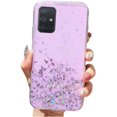 thumbnail image 1 of Shiny Comfortable Slim Clear Soft TPU Phone Case for Samsung Galaxy A21S A41 A51 A71 A81 A91 4G 5G Cover Fashion Popular Glitter Personalized Dropproof Bumper(Purple,A71 5G), 1 of 8