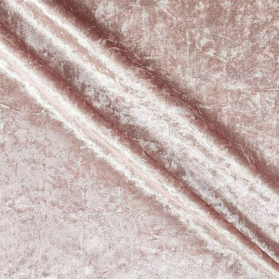 Shiny Crushed Velvet Fabric, 72 Inch. in Width, | Home Decor, Blush / Cut by the Yard