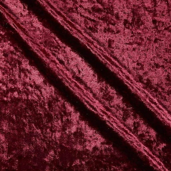Shiny Crushed Velvet Fabric, 72 Inch. in Width, | Home Decor, Burgundy / Cut by the Yard