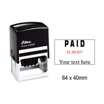 Shiny Date Stamp Self Inking With Paid & Your Text Here Text Ofiice Stationery Rubber Stamper S-829D