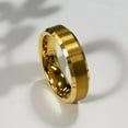 thumbnail image 1 of Shiny Edge His and Hers Custom Engraved Wedding Rings, Gold Tungsten, 6MM, 1 of 5