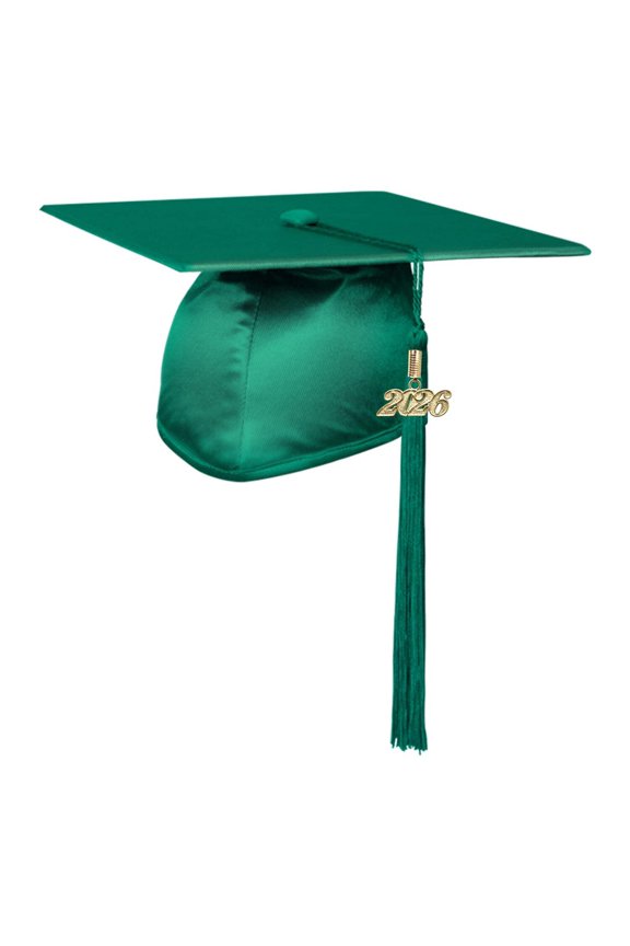 Shiny Emerald Green Graduation Cap  Tassel