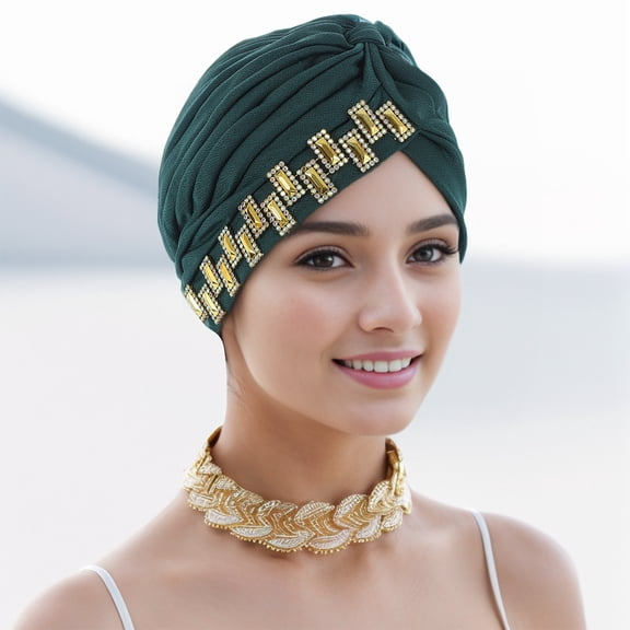 Shiny Flower Turban Shimmer Chemo Cap Hairwrap Headwear Beanie Hair Scarf