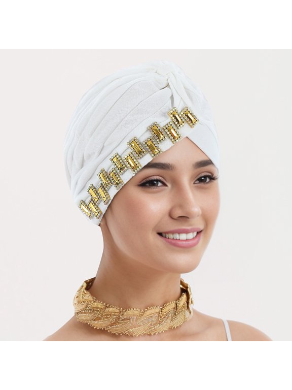 Shiny Flower Turban Shimmer Chemo Cap Hairwrap Headwear Beanie Hair Scarf