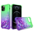 thumbnail image 1 of Shiny Flowing Glitter Liquid Bumper Case For Reiko brand for Iphone 12 Pro Max In Green, 1 of 3