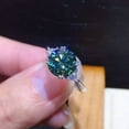 thumbnail image 1 of Shiny Full Diamond Ring 3Carat Round Cut Cubic Zirconia Promise Ring Wedding Ring for Women Silver Ring Eternity 950 Platinum Bluish Green Simulate Moissanite Cocktail Ring Adjustable Ring, 1 of 5