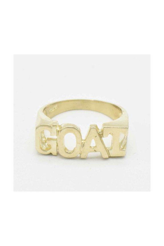 Shiny "GOAT" Unisex Adult Ring 10K Yellow Gold, 4.86 Gr – Goldum NYC