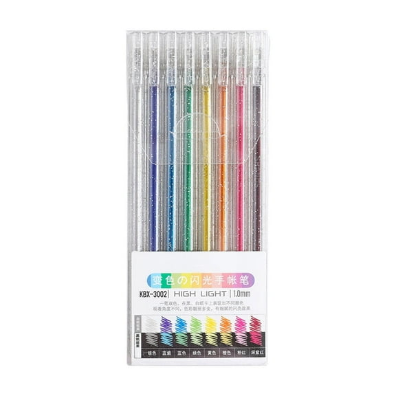 Shiny Gel Pens for Doodling and Drawing - 8 Pack Highlighter Set for Adult Crafting, Scrapbooking, and DIY Decor