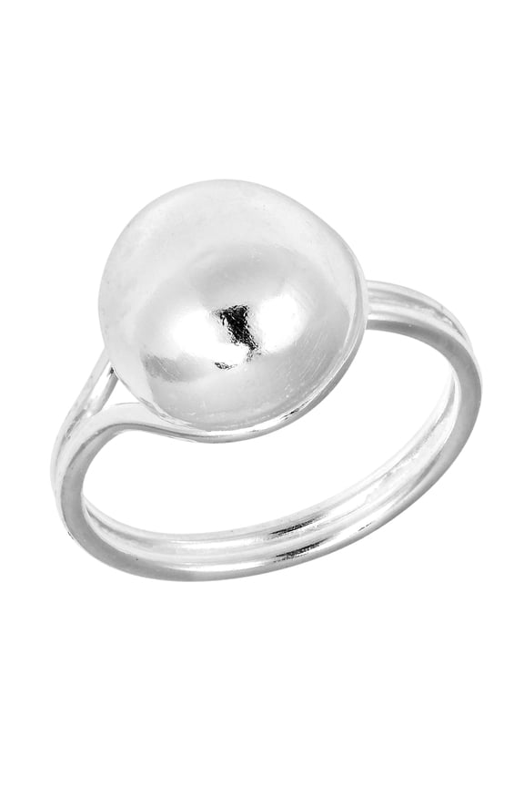 Shiny Glamour Dome Ball Sterling Silver Ring-10