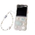 thumbnail image 1 of Shiny Glitter Case for Samsung Galaxy Z Flip 6 (2024),Cute Beautiful Sea Shell Fish Pattern Design Phone Protective Cover with Pearl Wrist Chain for Girls Women (with Chain), 1 of 9
