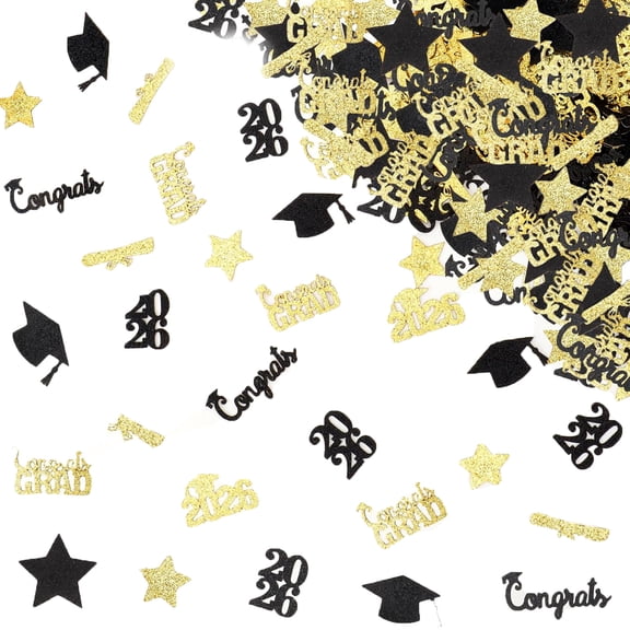 Shiny Glitter Graduation Confetti Pack of 300, Congrats Grad Confetti for Class of 2026 Decorations, Graduation Cap Table Scatter for Graduation Gifts for Her Him, 2026 Graduation Decorations