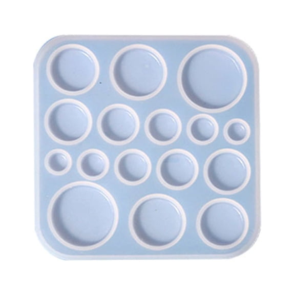 Shiny Glossy Round Gem Patch Ornaments Silicone Epoxy Resin Mold DIY Rings Pendant Jewelry for Valentines Gift Craft