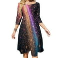 thumbnail image 1 of Shiny Glowing Particles Sweetheart Knot Flared Dress Fashion Design Large Size Loose Dress Spring Summer Women Dress, 1 of 9