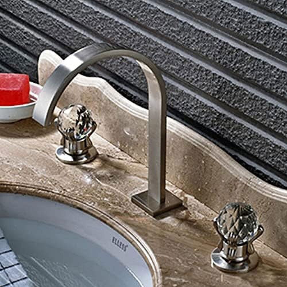Shiny Gold Bathroom Faucet Dual Crystal Handle Hot Cold Mixer Crane
