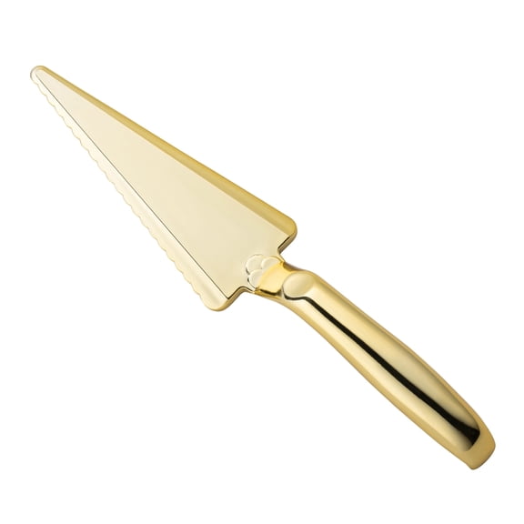 Shiny 9.7" Gold Disposable Plastic Cake Cutter/Lifter 60ct