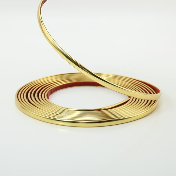 Shiny Gold Flexible Peel and Stick Wall & Floor Strip, Molding Trim for Tile, Mirror, Cabinet (32.8 ft x 0.8 inch)