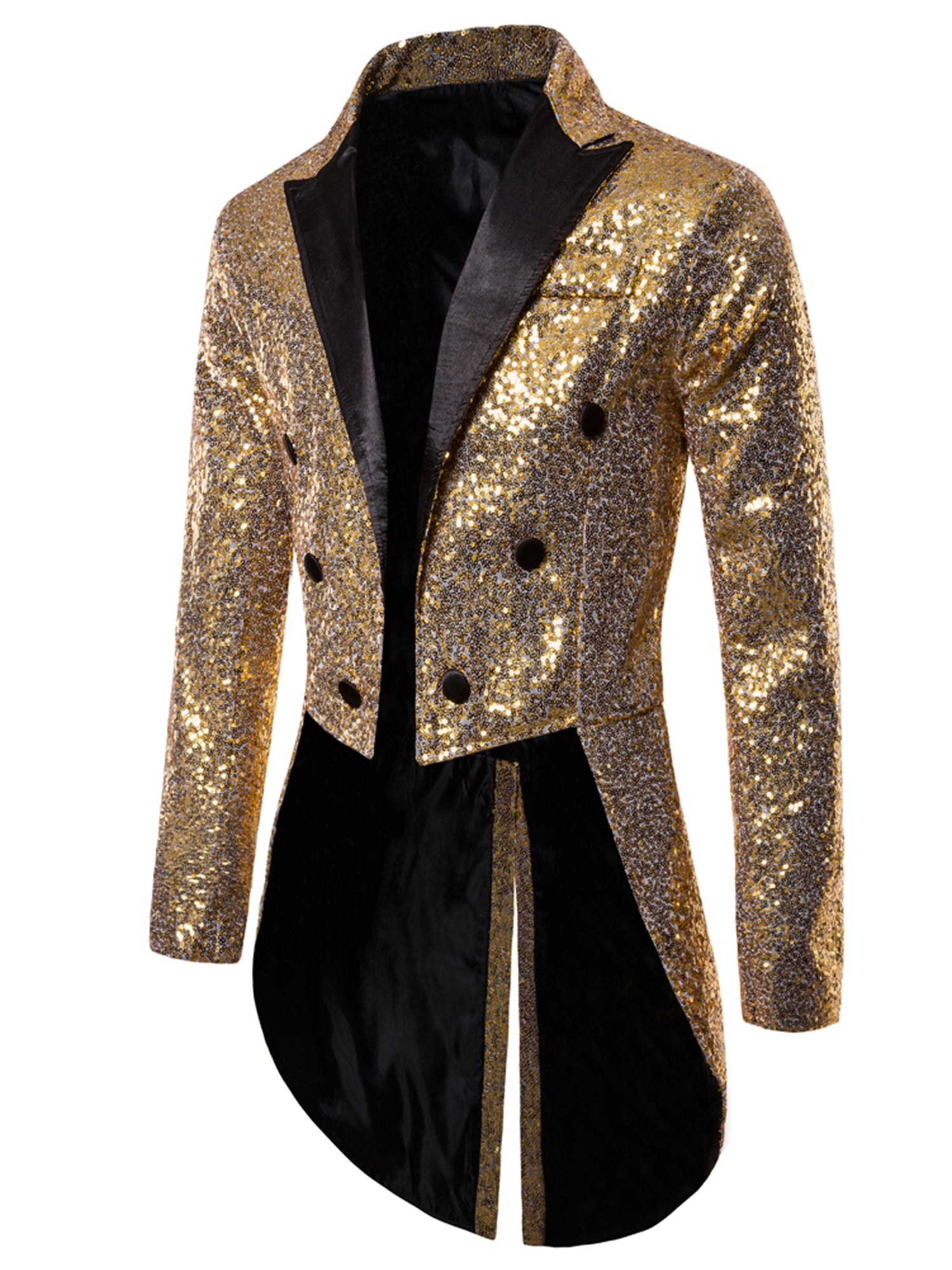 Shiny Gold Sequin Glitter Blazer Jacket Men Nightclub Prom Suit Blazer ...