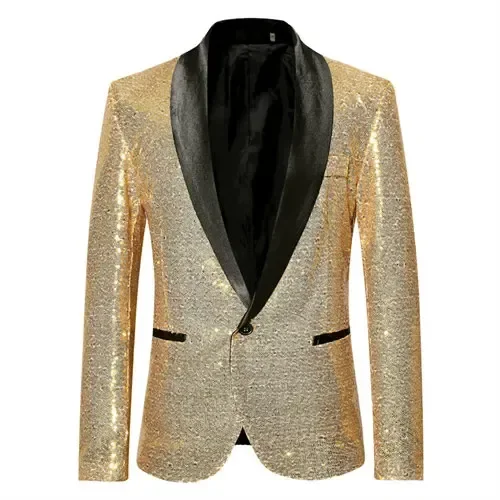 Gold sequin jacket mens new arrivals