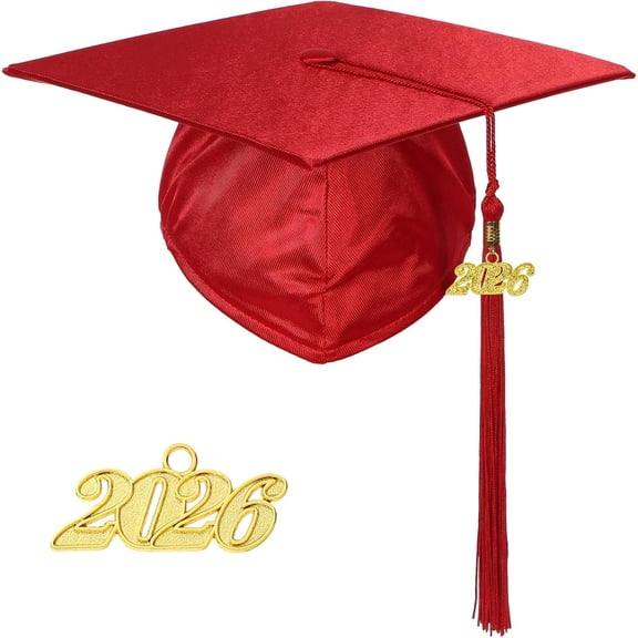 Shiny  Graduation Cap with 2026 Tassel,  Adjustable Mortarboard for  Graduation Ceremony