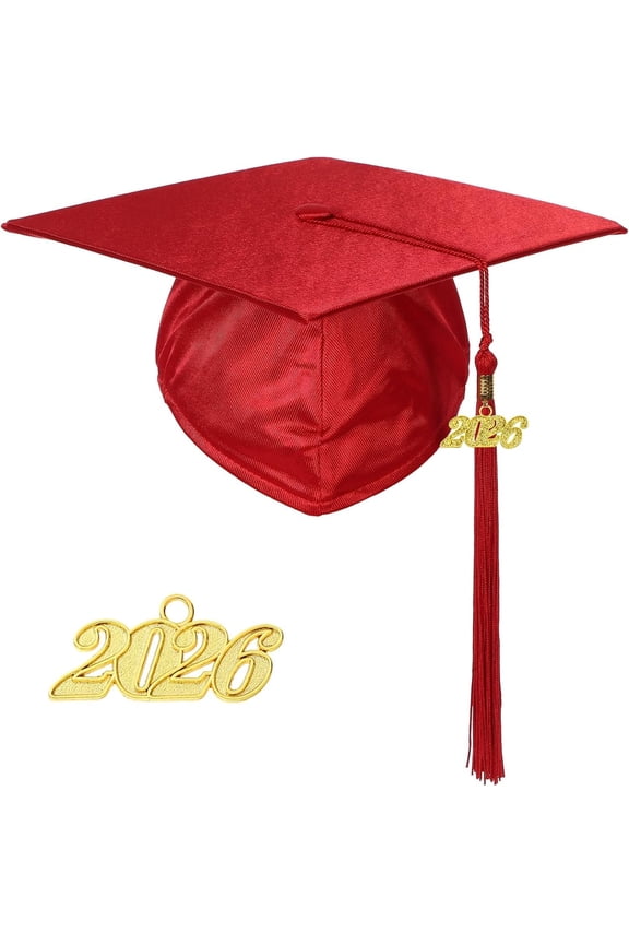 Shiny  Graduation Cap with 2026 Tassel,  Adjustable Mortarboard for  Graduation Ceremony