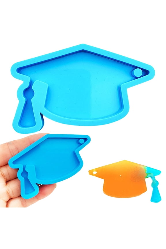 Shiny Graduation Season Resin Keychain Bachelor Cap Silicone Doctorial Hat Resin Pendant Resin Silicone DIY Graduation