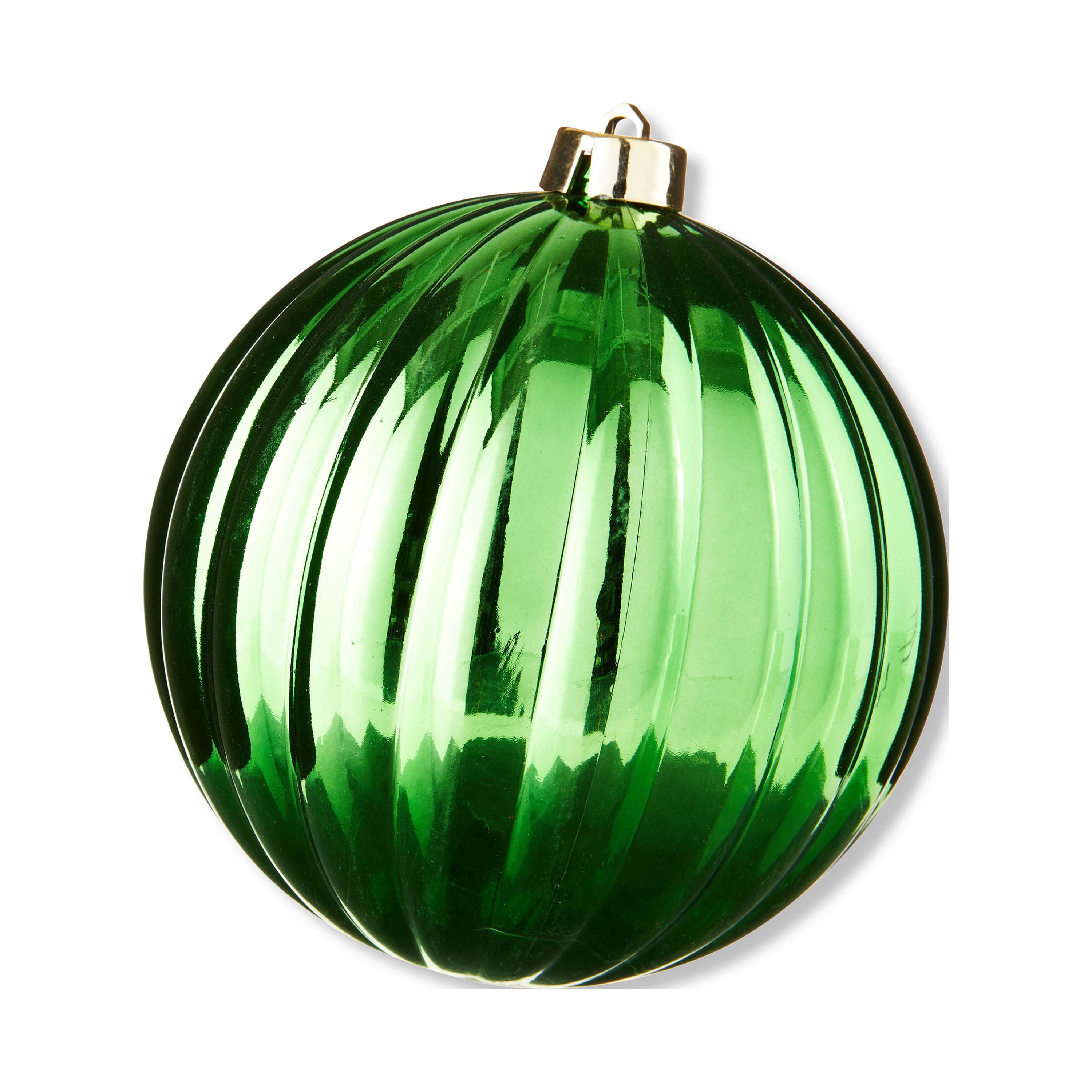 Shiny Green 150mm Jumbo Shatterproof PumpkinShaped Christmas Ornament