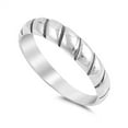 thumbnail image 1 of Shiny Grooved Wedding Ring .925 Sterling Silver Band Jewelry Female Male Unisex Size 4, 1 of 4