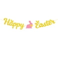 thumbnail image 1 of Shiny Happy Easter Banner, Multi-Color Easter Bunny Eggs Theme Spring Easter Party Decorations for Mantle Fireplace, Home Background Wall Decoration, 1 of 6