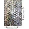 thumbnail image 1 of Shiny Holographic Foil Mermaid Scales Pattern on Black Stretch Nylon Spandex Shiny Tricot Fabric by The Yard (Silver), 1 of 5