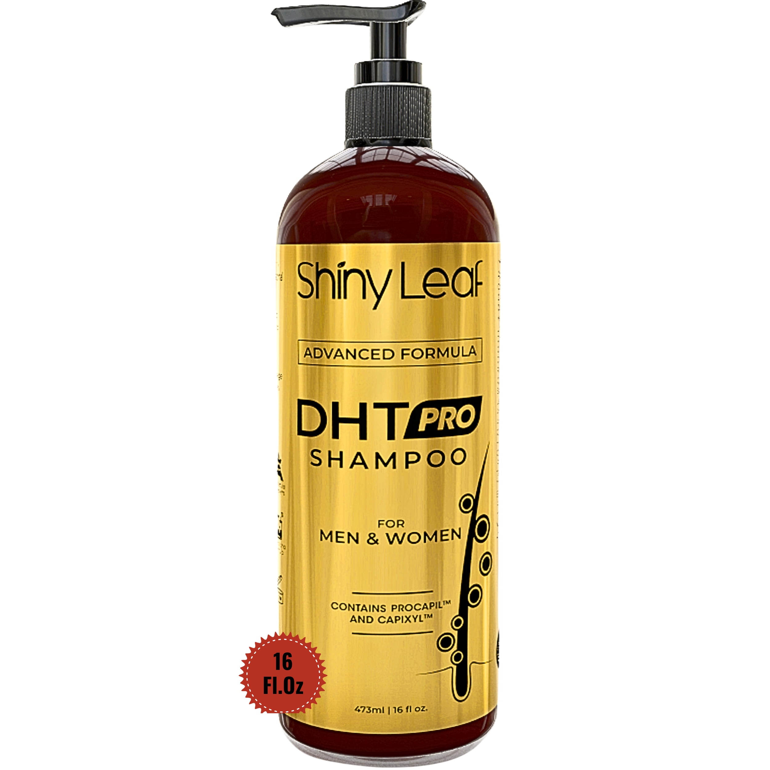 Shiny Leaf DHT Pro Shampoo - Anti-Thinning Shampoo for Men and Women, Shampoo for All Hair Types, ft. Procapil, Capixyl for Thicker Hair, 16 fl. oz