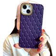 thumbnail image 1 of Shiny Lens Frame Diamond Grid Phone case, Anti-Drop Protection, Small Fragrance Style, Multiple Colours Available, for iPhone 15 14 13 12 11 Pro Max Phone case (Dark Purple,iPhone 15 Pro), 1 of 1