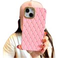 thumbnail image 1 of Shiny Lens Frame Diamond Grid Phone case, Anti-Drop Protection, Small Fragrance Style, Multiple Colours Available, for iPhone 15 14 13 12 11 Pro Max Phone case (Pink,iPhone 13 Pro), 1 of 8